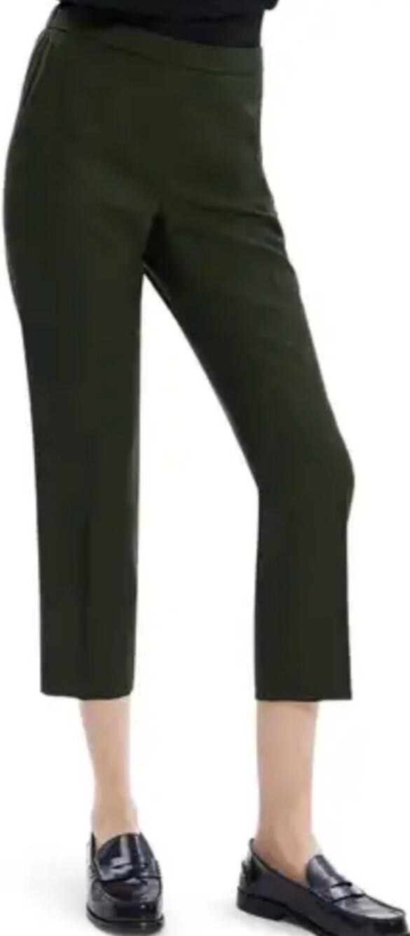 Vince Coin Pocket Chino Pants Skinny Leg Stretch Twill Belt Loops Olive Green 10